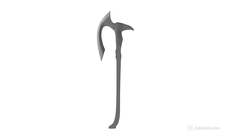 Curved Blade Sickle Weapon With Long Handle And Sharp Edge Design 3d model 