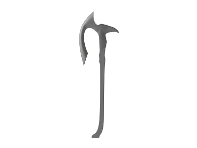 Curved Blade Sickle Weapon With Long Handle And Sharp Edge Design 3d model