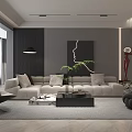 Modern Minimalist Open Living And Dining Room With Elegant Neutral Tone Cozy Home Interior Design