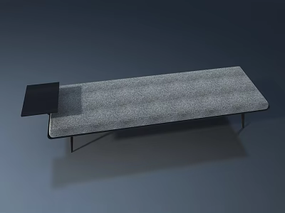 Modern Interior Swing Door With Gray Textured Surface And Black Frame Design 3d model