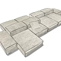 Modern Modular Sectional Sofa With Neutral Color Comfortable Seating For Living Room 3d model