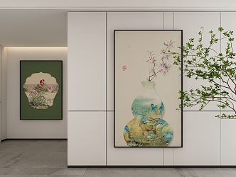 New Chinese Style Decorative Hanging Painting 3d model