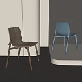 Modern Single Chair Solid Wood Single Chair Nordic Dining Chair Solid Wood Dining Chair 3d model