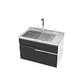 Modern Integrated Kitchen Sink With Faucet Cabinet Drawer And Storage Design