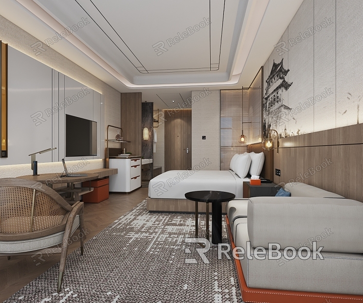 Hotel Light Luxury Guest Room Customization model