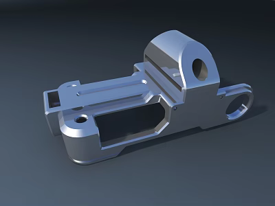 Aircraft Structural Metal Component With Silver Finish And Precision Holes Design 3d model