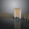 Decorative Scene Components With Metal Grid Fence Fabric Panel And Lattice Screen