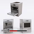 Stainless Steel Kitchen Oven Appliance Featuring Modern Design With Open And Closed Door