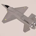 White Fighter Jet Flying in Clear Blue Sky With Streamlined Design 3d model