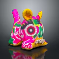 Colorful Decorative Furniture With Unique Eye Ear Design And Artistic Patterns
