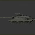 Military Tank With Green Camouflage Tracked Chassis Long Barrel Gun And Radar Antennas