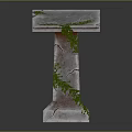 Elegant Decorative Stone Pedestal Furniture With Green Vines And Smooth Tabletop