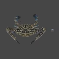 Realistic 3D Rendering Of Blue Spotted Crab With Extended Claws And Legs