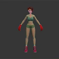 Game Movie Character Female Boxer Wearing Sportswear With Red Boxing Gloves And Shoes
