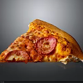 Freshly Baked Delicious Pepperoni Pizza Slice With Rich Tomato Sauce And Golden Crust