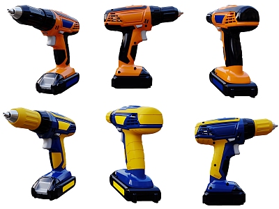 Electric drill tool combination 3d model