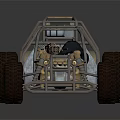 Off Road Buggy With Roll Cage Frame Open Design And Large Tires 3d model