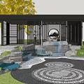 New Chinese-style Corridor Frame Garden Pavilion Corridor Frame 3d model