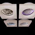 Modern Square Shaped Decorative Lights With Celestial Moon Patterns And Colorful Edges