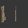 Ancient Building Components With Wooden Stone Carved Panels And Decorative Frames