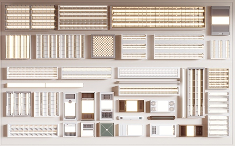 Modern Grille Lamp 3d model