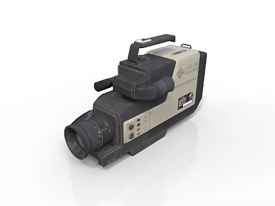 Vintage Video Camera As Classic Electronic Appliance With Large Lens And Handheld Design 3d model