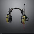 Yellow and Black Electronic Headphones With Wires And Probe Like Device
