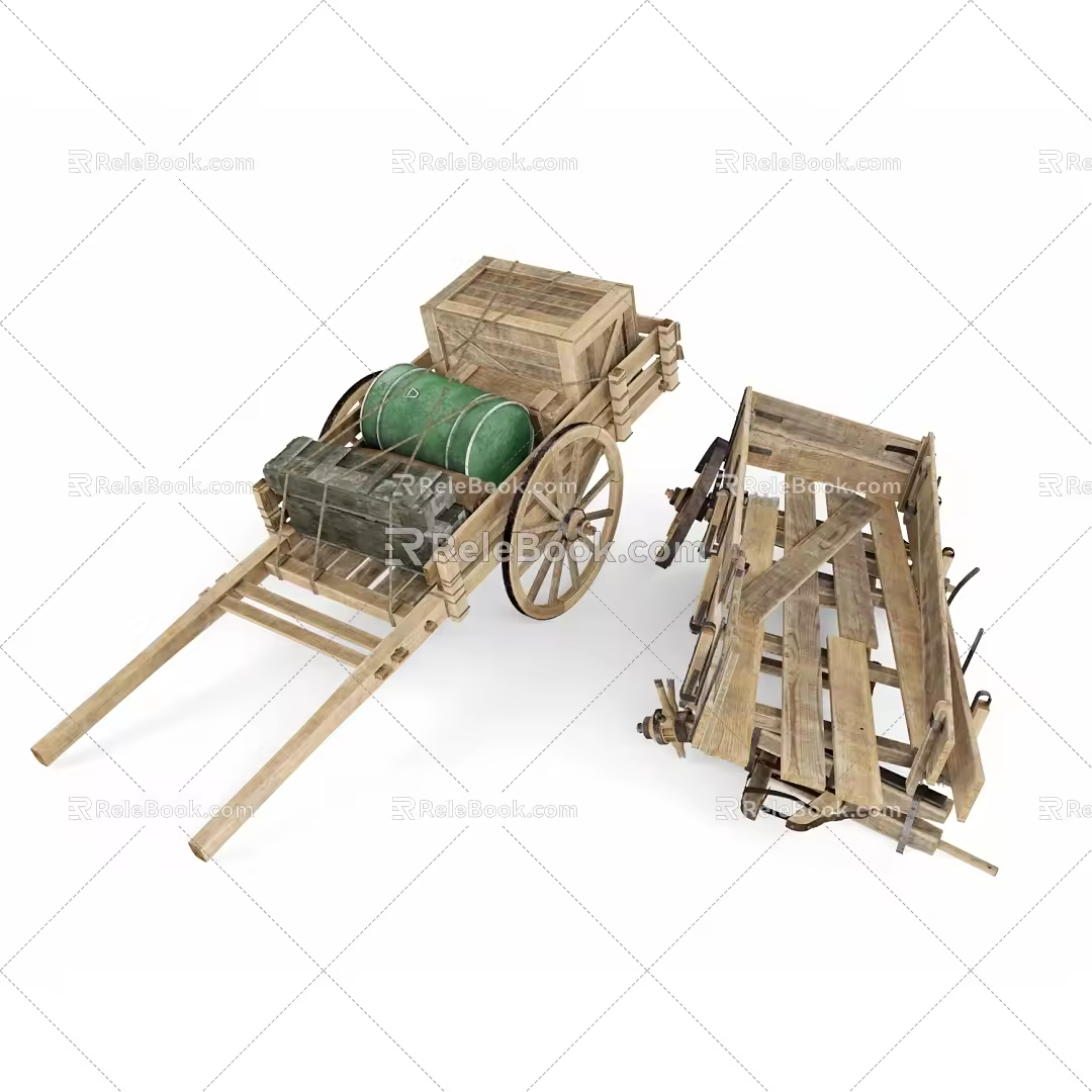 Carriage Trolley ammunition box 3d model