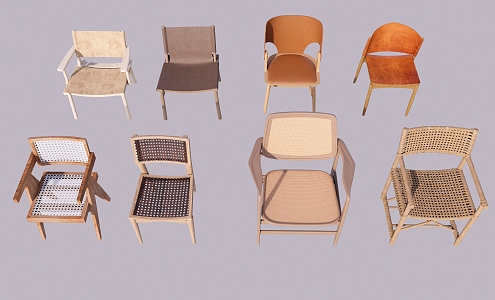 Folk Chair Leisure Chair Rattan Chair Single Chair Outdoor Chair-Silent Chair Single Chair 3d model