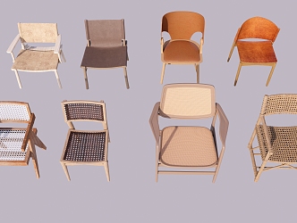 Folk Chair Leisure Chair Rattan Chair Single Chair Outdoor Chair-Silent Chair Single Chair 3d model