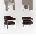 Modern Sleek Leisure Chairs Design With Brown Leather Seats And Metal Armrest Frames