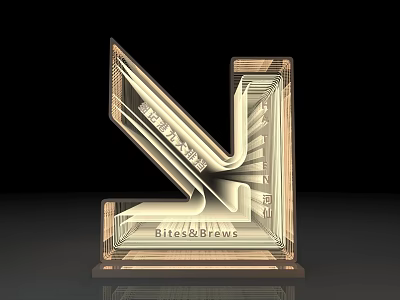Transparent Commercial Display Equipment with Acrylic Structure for Bites and Brews Venues 3d model