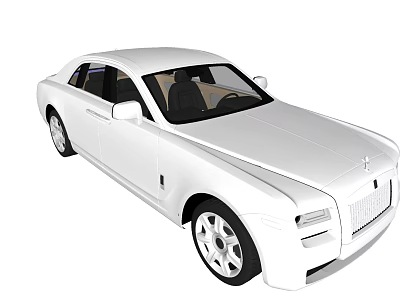 White Luxury Car With Classic Grille Hood Ornament Sleek Body And Alloy Wheels 3d model