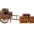 Retro treasure chest grain truck 3d model