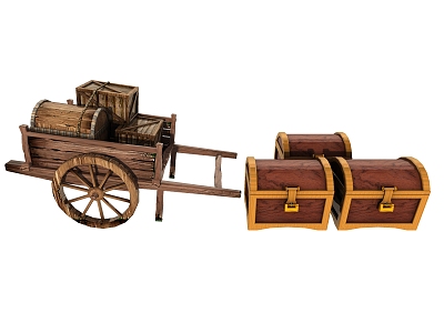 Retro treasure chest grain truck 3d model