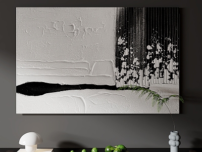 Minimalist Decorative Painting Simple Decorative Painting Abstract Decorative Painting Black and White Decorative Painting 3d model