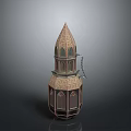 Traditional Antique Style Decorative Lantern With Ornate Spire And Glass Windows