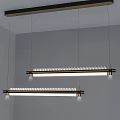 Elegant Modern Chandelier With Lace Pattern Metal Frame Strip Design And Warm Lighting