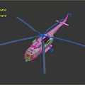 Modern White Detailed Helicopter Side View With Large Rotors Cockpit And Shiny Surface