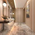 Modern Locker Room Interior With Wooden Lockers Marble Floor And Elegant Decor