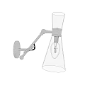 Modern Minimalist Wall Lamp With Conical Shade And Metal Mounting Design