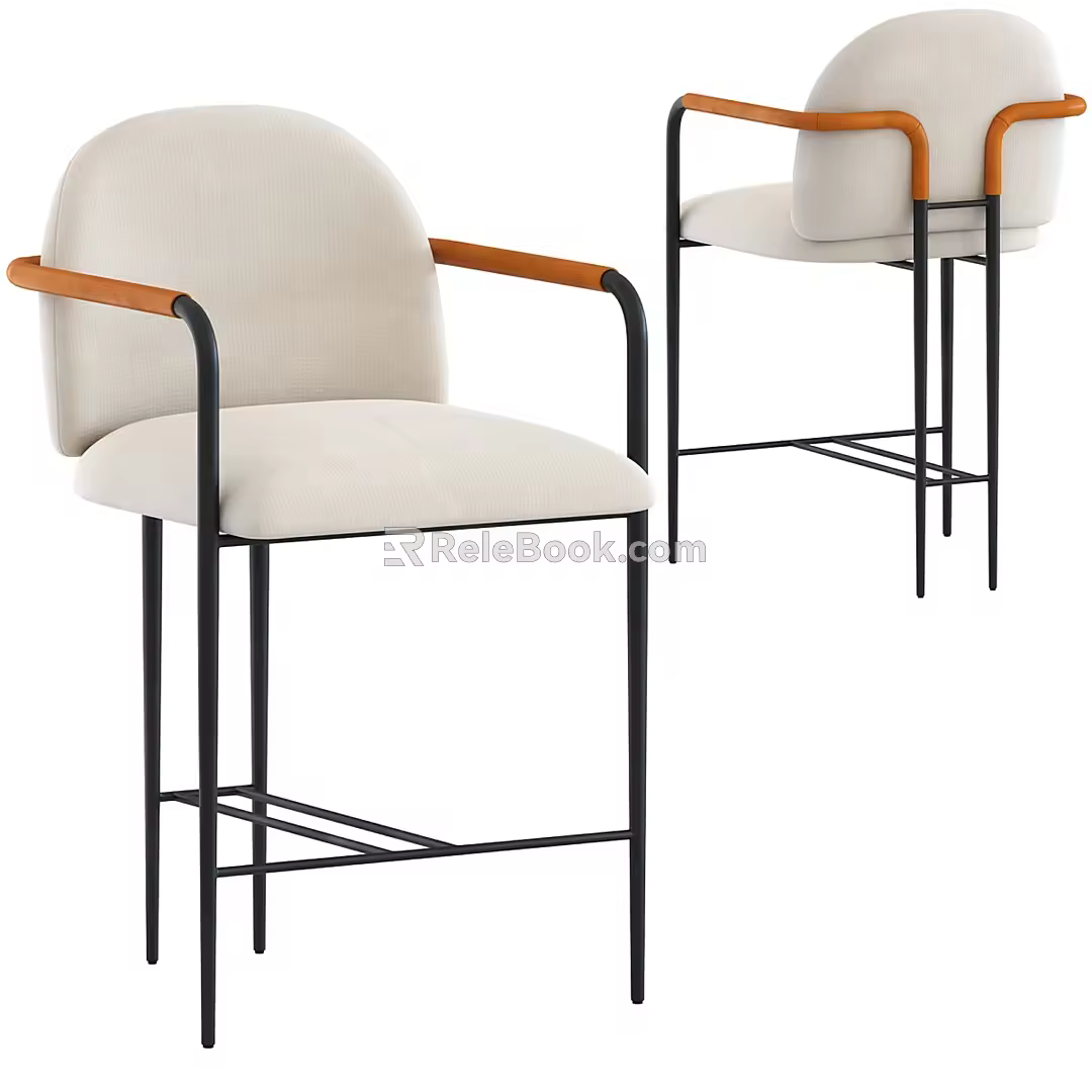 Modern CB2 Bar Chair 3d model