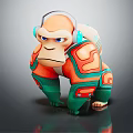 Modern game character cartoon monkey animation monkey 3d model