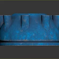 Blue Industrial Machinery Component Featuring Multiple Cylindrical Holes And Round Structure 3d model