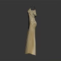 Elegant Champagne Sequined Sleeveless Evening Gown For Formal Events