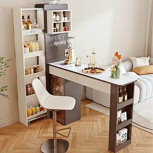 Modern Bar Chair Combination Bar Cabinet 3d model