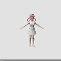 Cartoon Nurse Character With Pink Pigtails Red Cross Hat And White Apron On Green Background