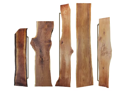Natural Stone Wood Decorative Planks With Unique Shapes And Textures 3d model