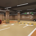 Modern Parking Underground Parking Garage 3d model