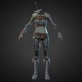 Medieval Armor Clothing Model With Sword Chainmail Leather Straps And Gauntlet